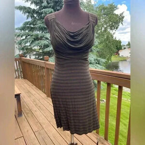 Brown striped dress